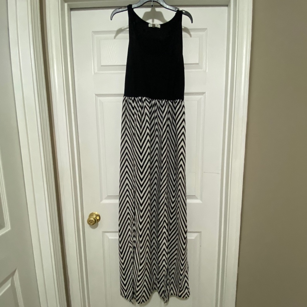 Chevron Maxi Dress with two side slits.